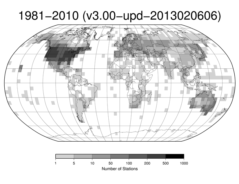 Station Counts 1981-2010: Temperature